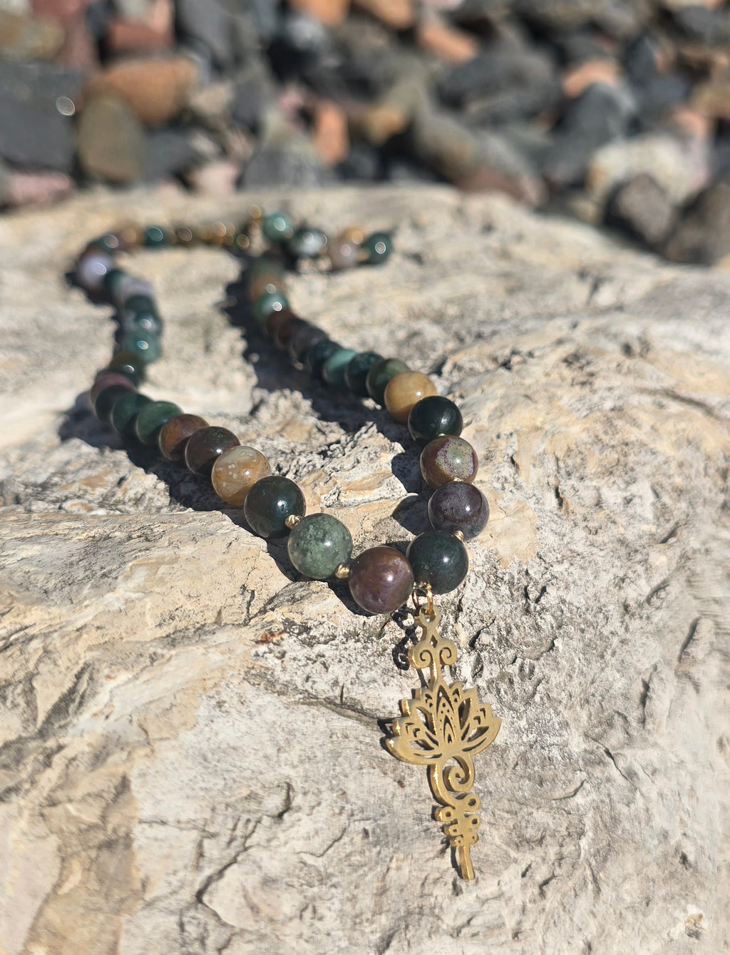 Hand-Knotted Indian Agate Necklace