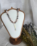 Fossil Coral & Gold Moon Phase Necklace