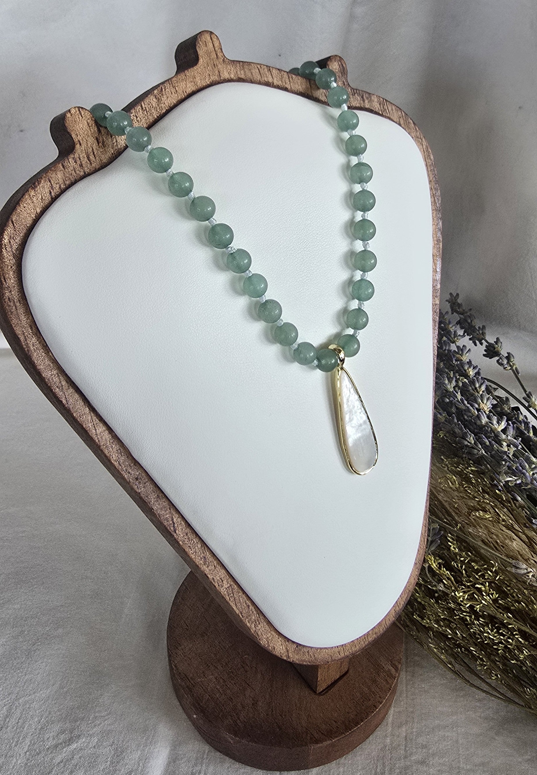 Green Aventurine & Mother of Pearl Necklace