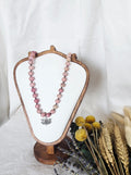 Pink Opal Necklace with Lotus Om Pendant