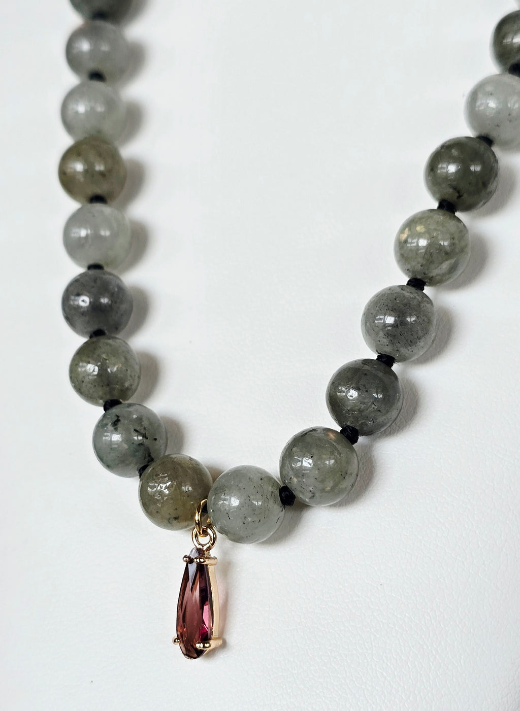 Moonlit Intuition - Labradorite Necklace with Rose Gold Crystal Pendant