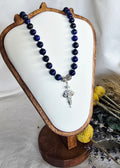 Wisdom in Bloom - Lapis Lazuli Necklace with Lotus Tree Pendant