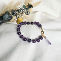 Radiant Calm - Amethyst Bracelet with Aura Quartz Crystal Charm