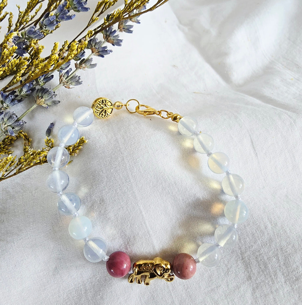 Moonlit Journey - Opalite & Rhodonite Bracelet