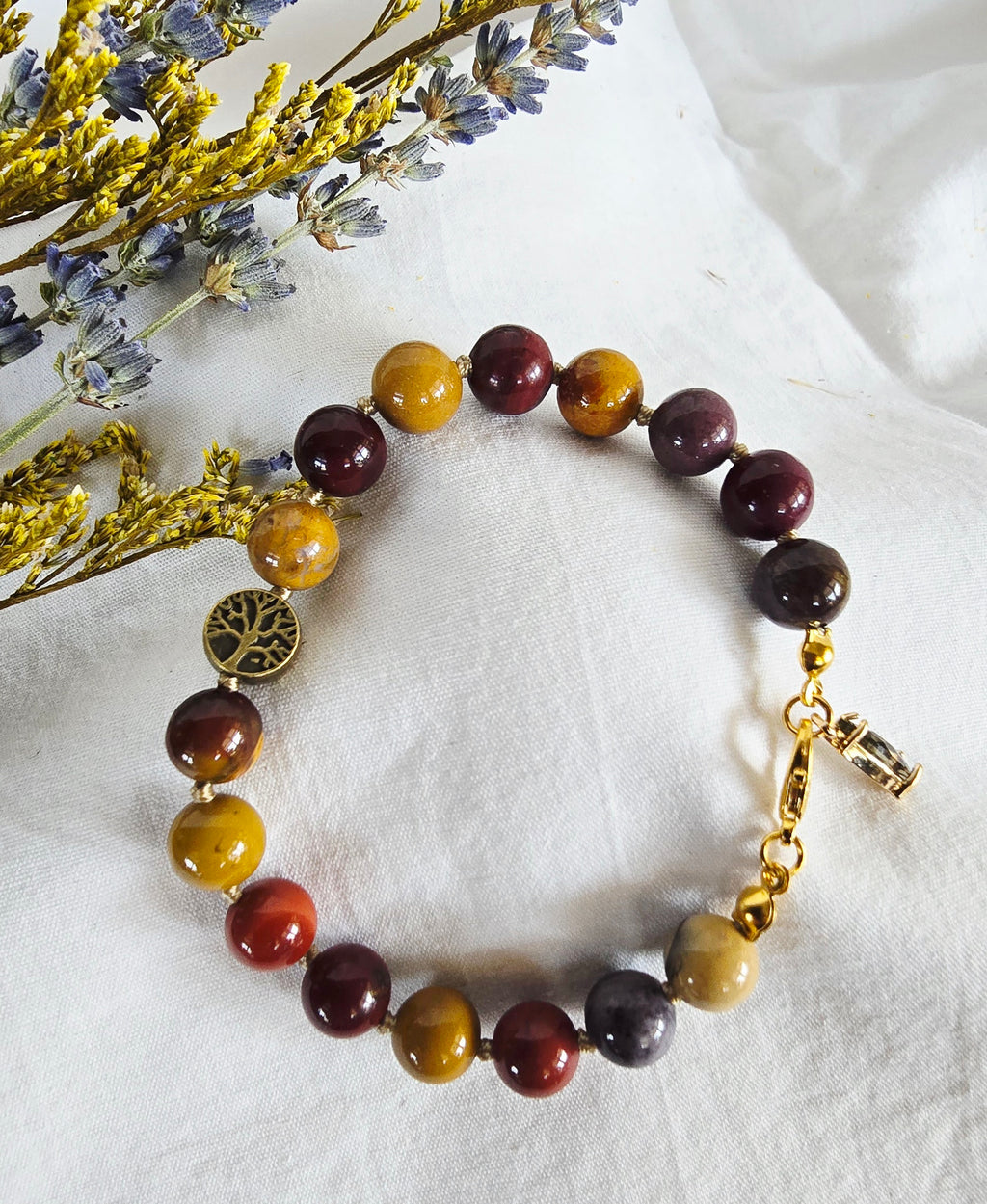 Rooted in Courage - Mookaite Jasper Bracelet with Tree of Life