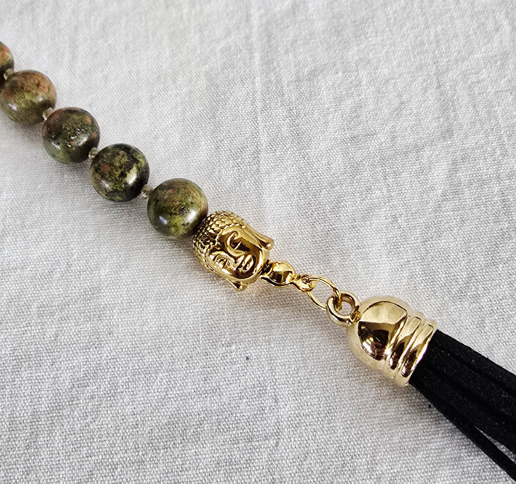 Pocket Pause Keychain | Unakite + Buddha