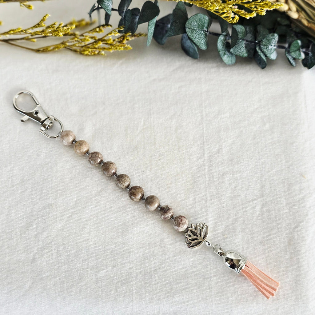 Pocket Pause Keychain | Fossil Coral + Lotus