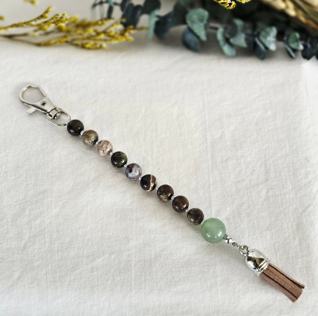 Pocket Pause Keychain | Fancy Jasper + Green Aventurine