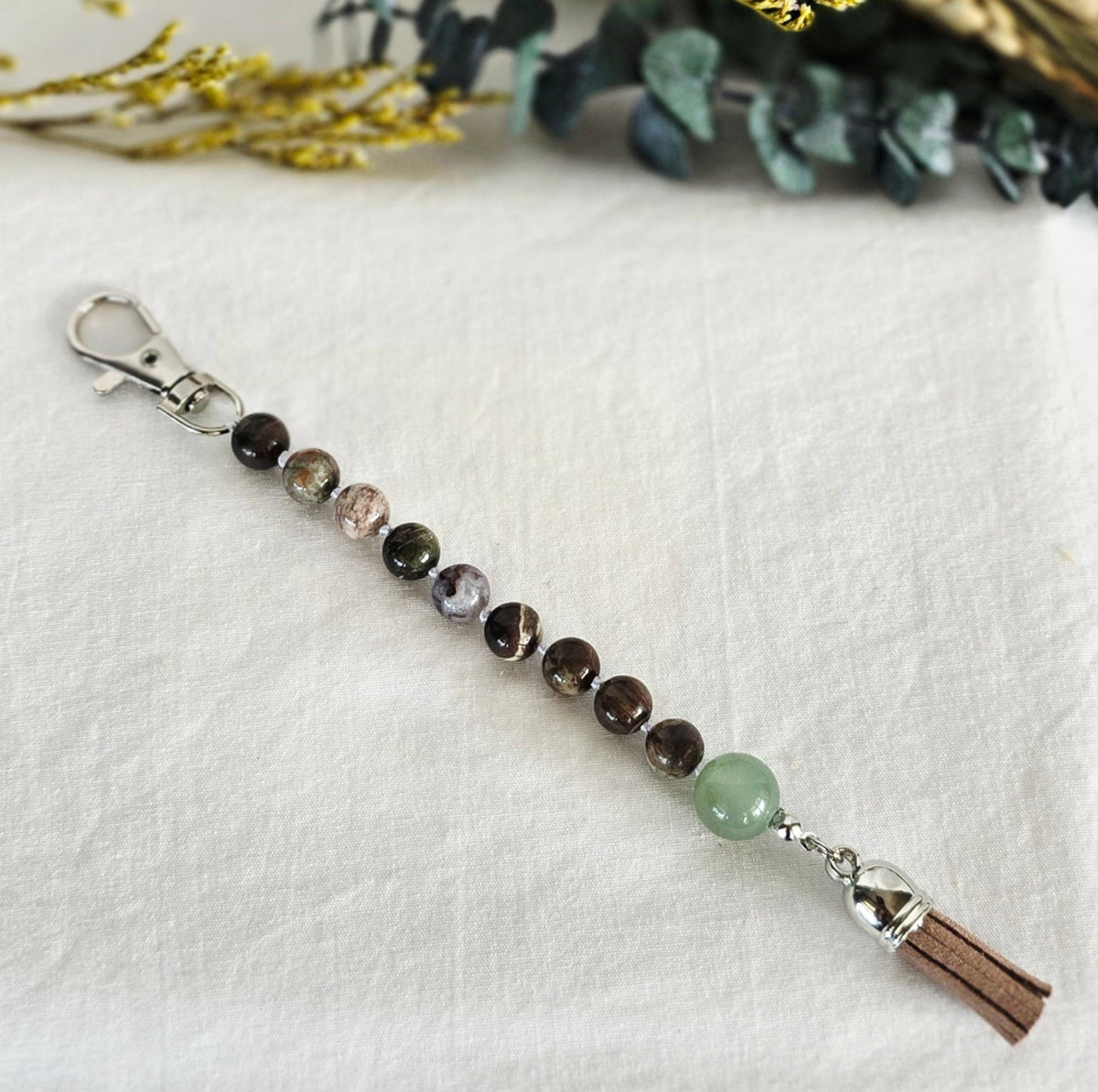 Pocket Pause Keychain | Fancy Jasper + Green Aventurine