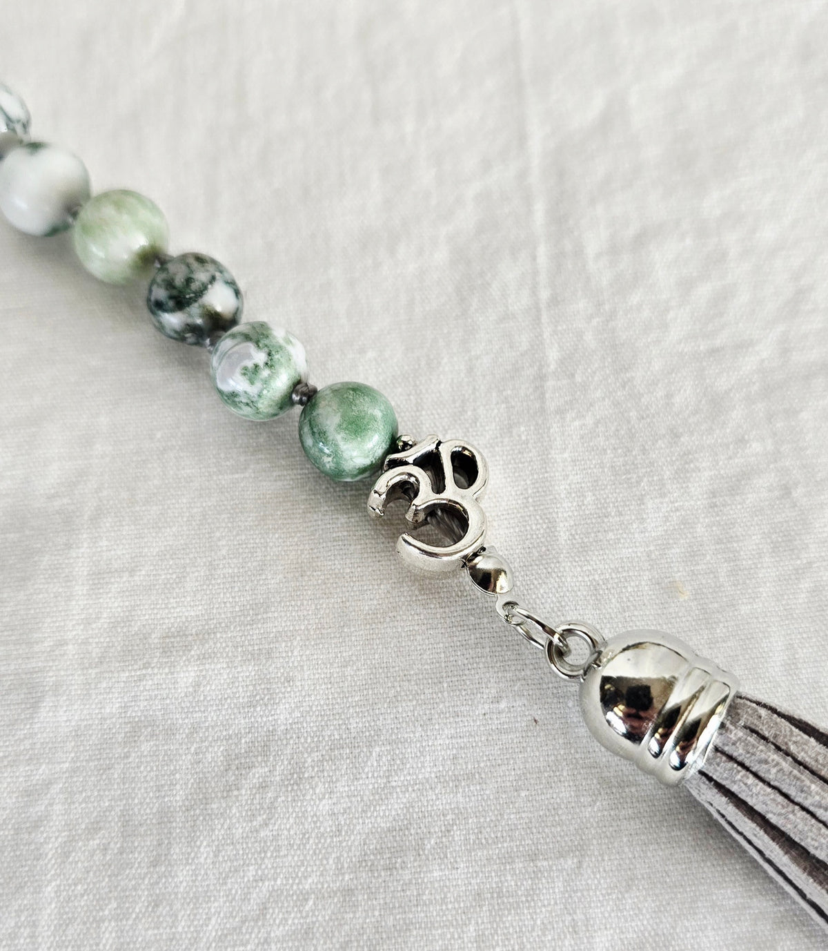 Pocket Pause Keychain | Tree Agate + Om