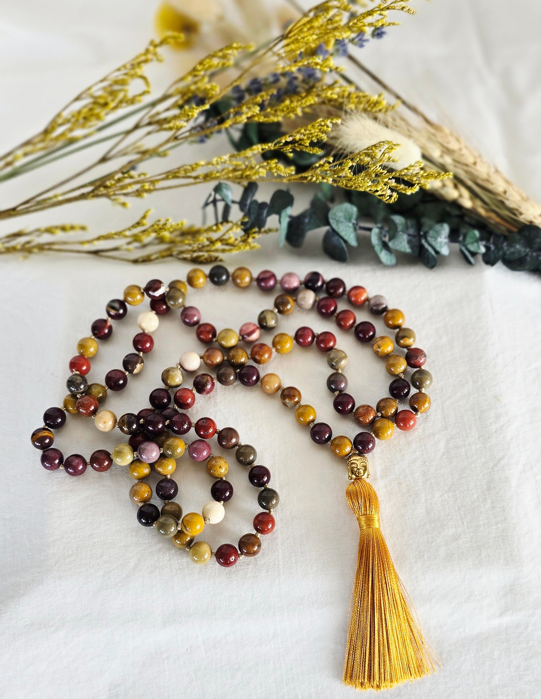 Mookaite Jasper Buddha Mala
