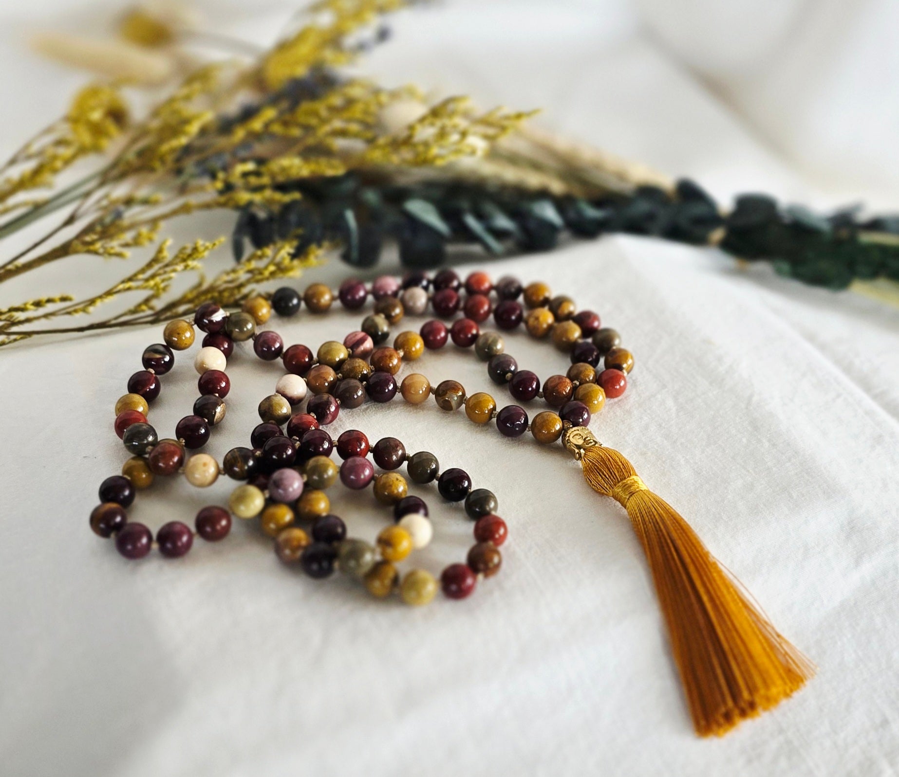 Mookaite Jasper Buddha Mala