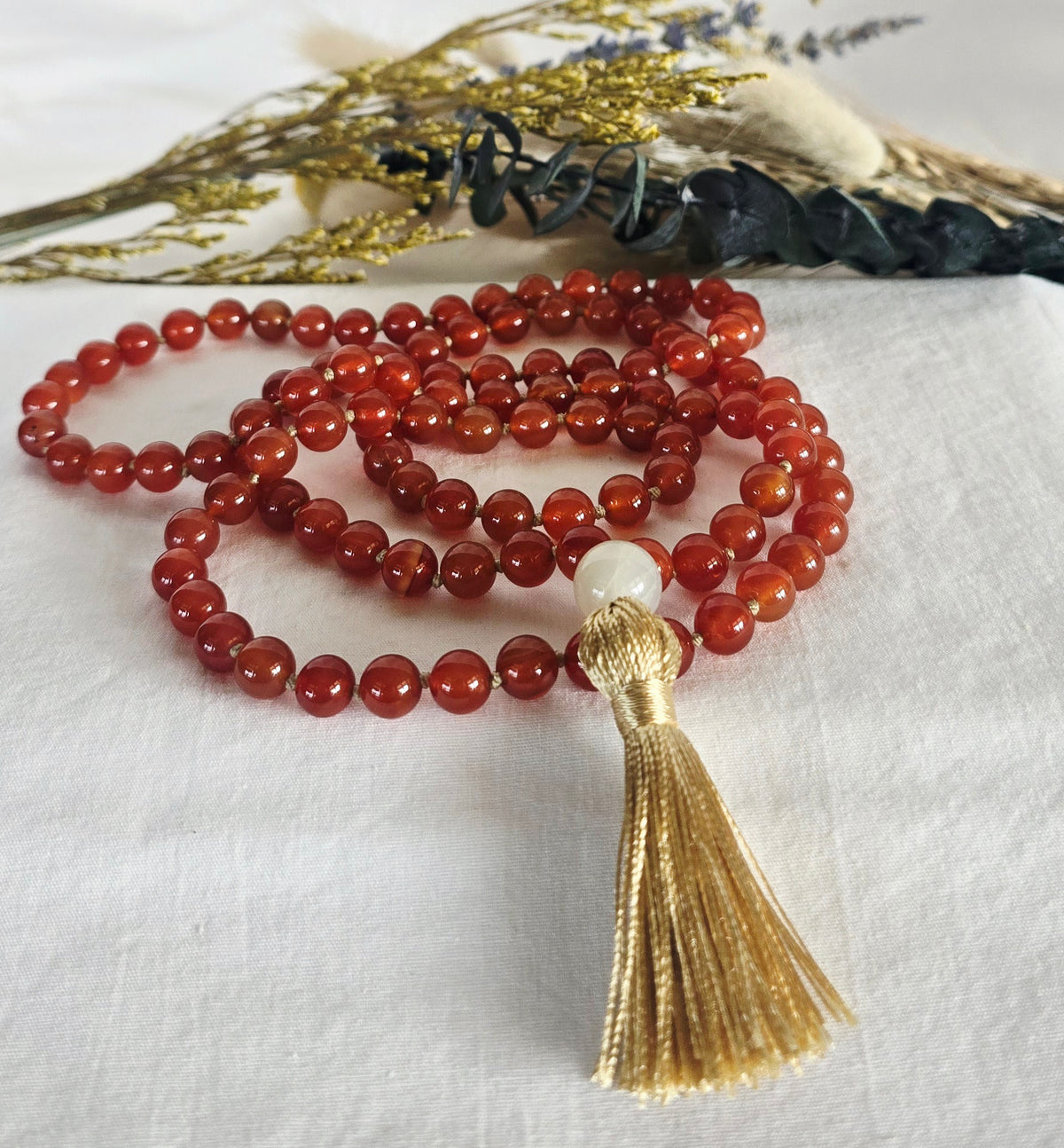 Carnelian Hand-Knotted Mala Necklace
