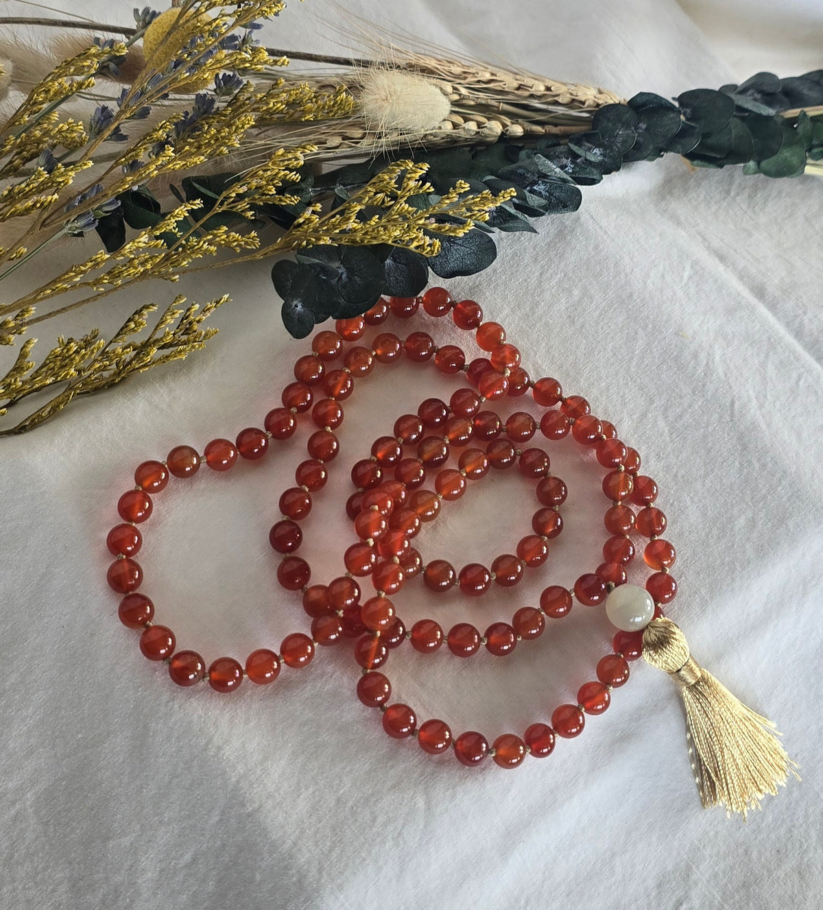 Carnelian Hand-Knotted Mala Necklace