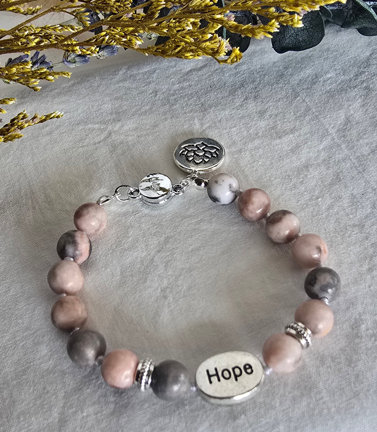 Hold Onto Hope | Pink Zebra Jasper Bracelet