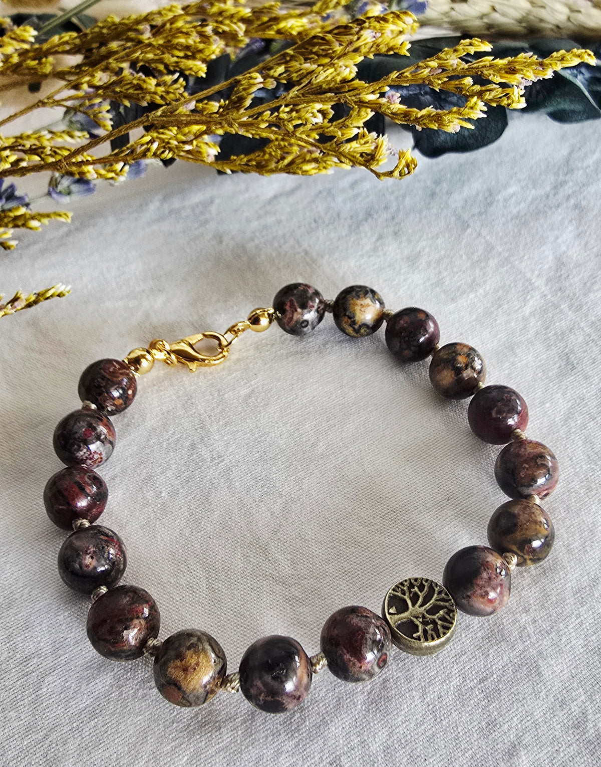Rooted Within | Leopard Skin Jasper Tree of Life Bracelet