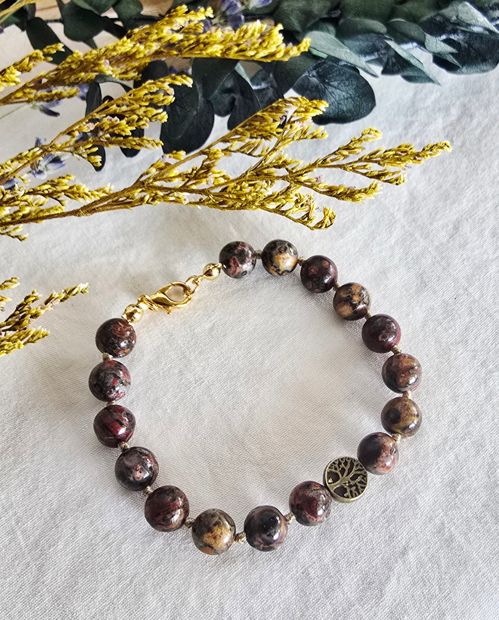 Rooted Within | Leopard Skin Jasper Tree of Life Bracelet