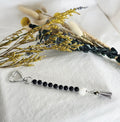Protected Path • Black Obsidian + White Elephant Pocket Pause Keychain