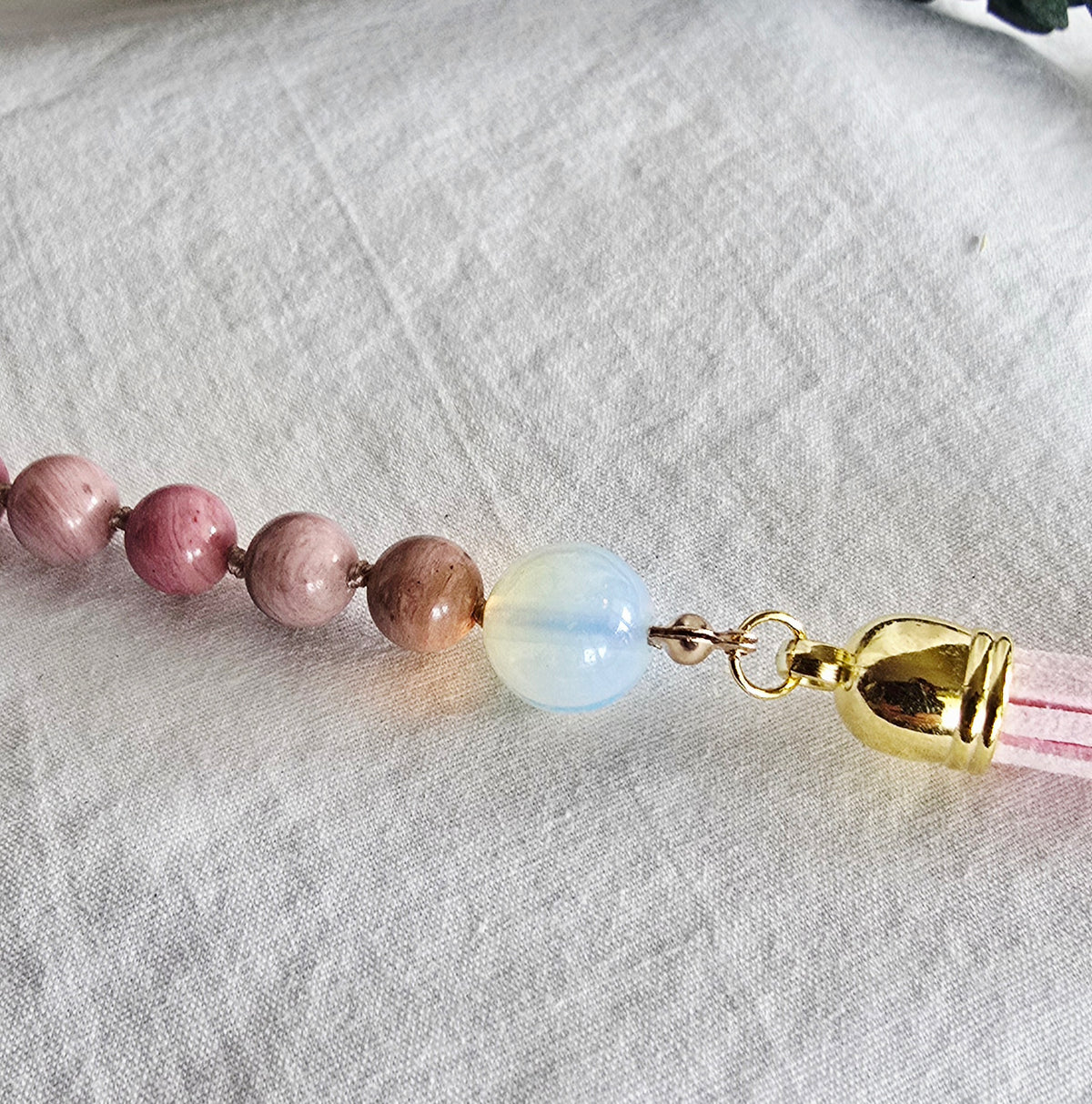 Tender Heart • Pink Opal + Opalite Pocket Pause Keychain