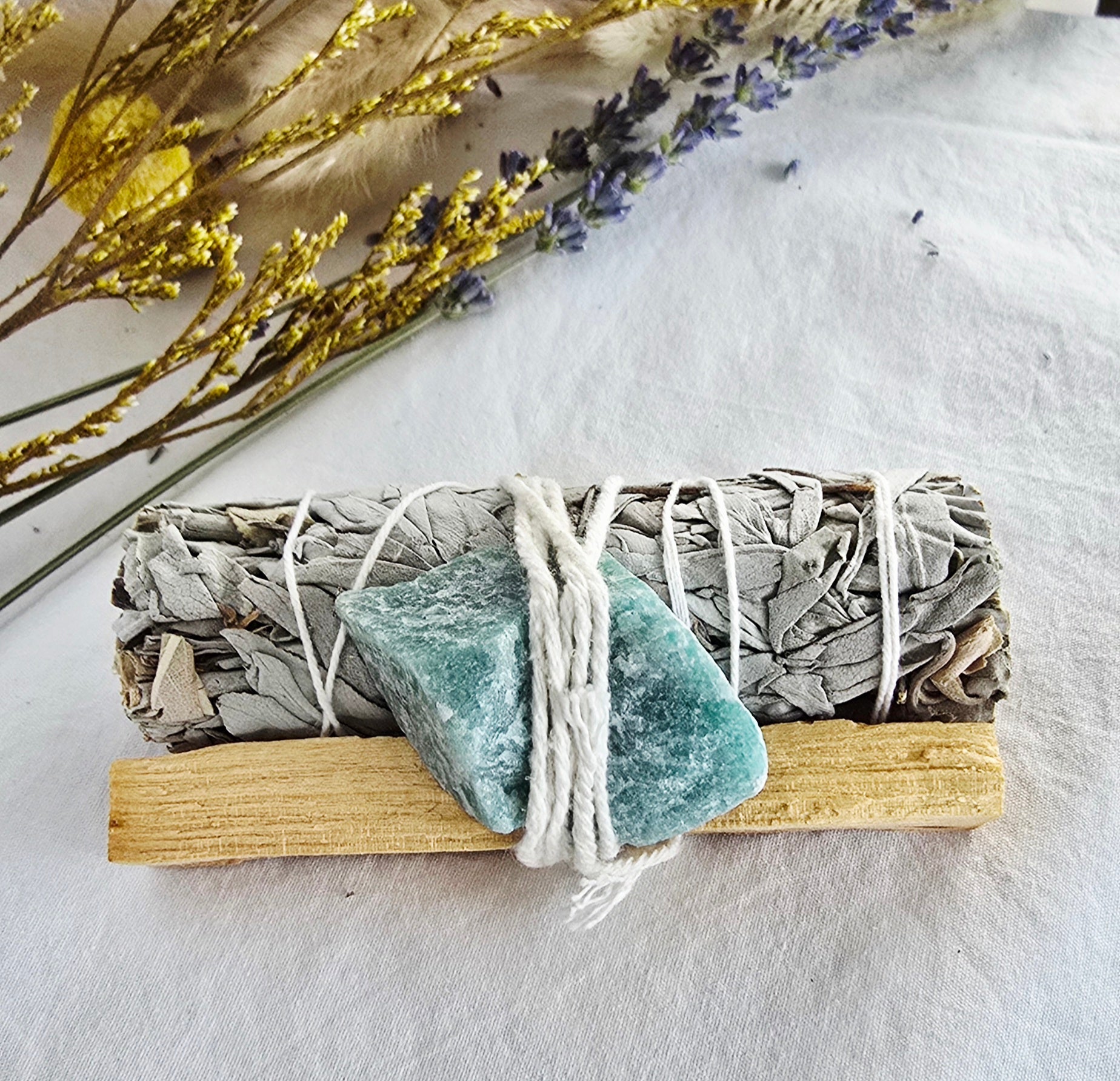 Sage + Palo Santo + Amazonite Ritual Bundle