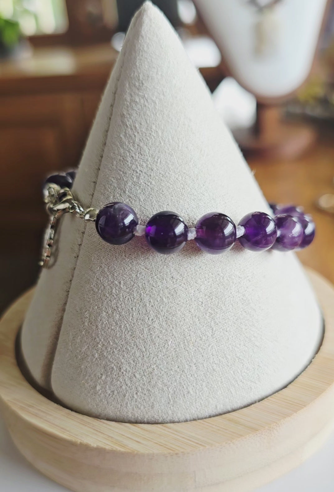 Amethyst + Lotus Bracelet
